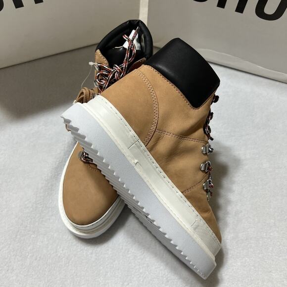 SCHUTZ Marula Women's Platform Lace Up High Top Boots 7.5 B Waterproof Beige NIB - Picture 16 of 16